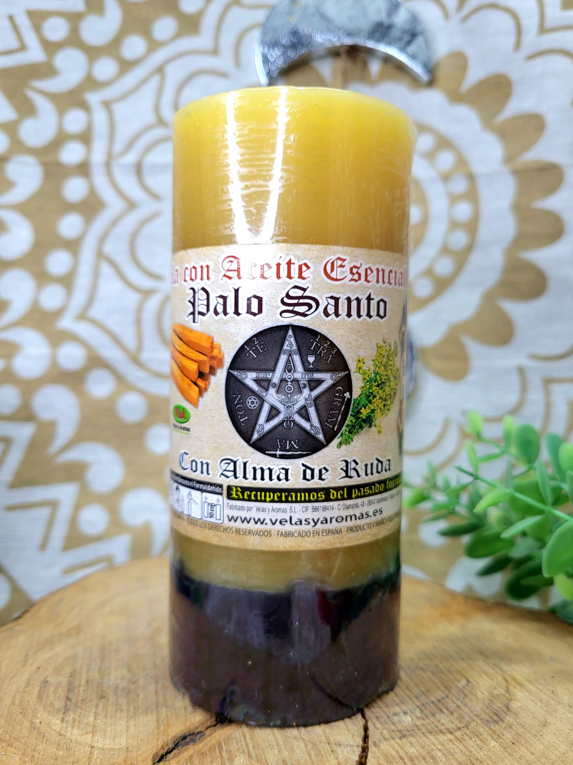 Velón palo santo con ruda Velón con Alma "Palo Santo" - Imagen 1