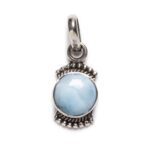 Colgante en Plata de Ley y Piedra Natural (Larimar)