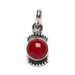 Colgante en Plata de Ley y Piedra Natural (Coral) - Imagen 2