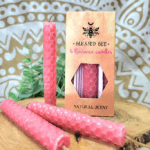 Pack 6 velas cera de abeja rosa (Amor)