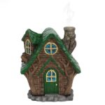 Casita de Hadas tejado verde (quemador de incienso en conos)