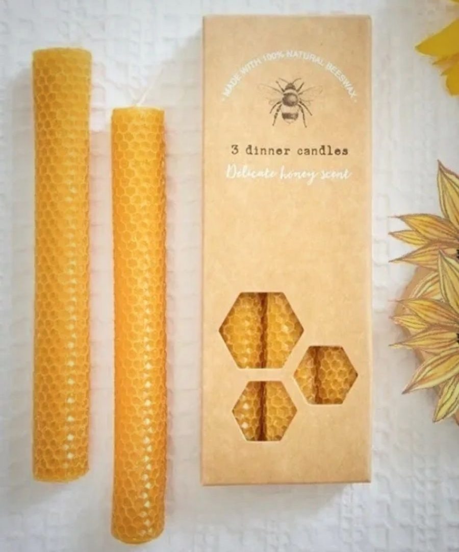 Pack 3 Velas de miel (Cera de Abeja) Pack 3 Velas de Miel "Cera de abeja" - Imagen 1