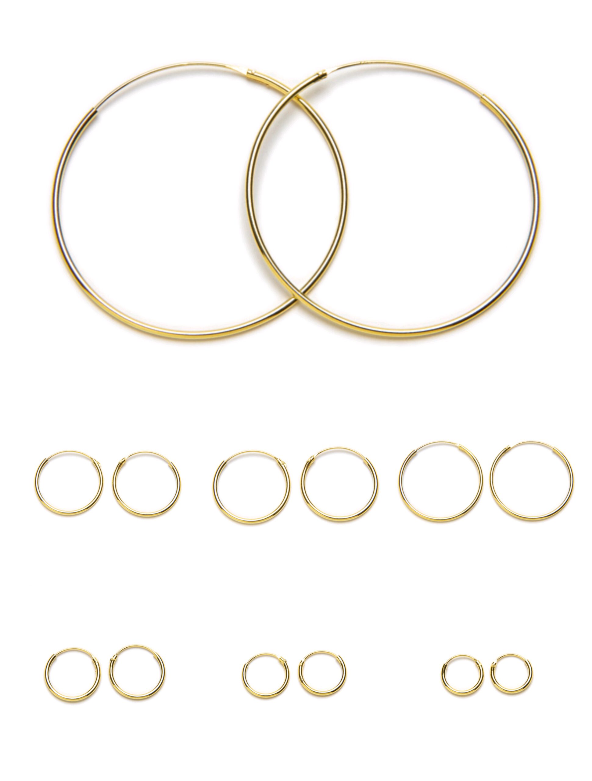 Aros en plata de ley y baño de oro (1,2mm) Aros en Plata de Ley y Baño de Oro (1,2mm de grosor) - Imagen 1