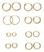 Aros en Plata de Ley y Baño de Oro (2mm de grosor)