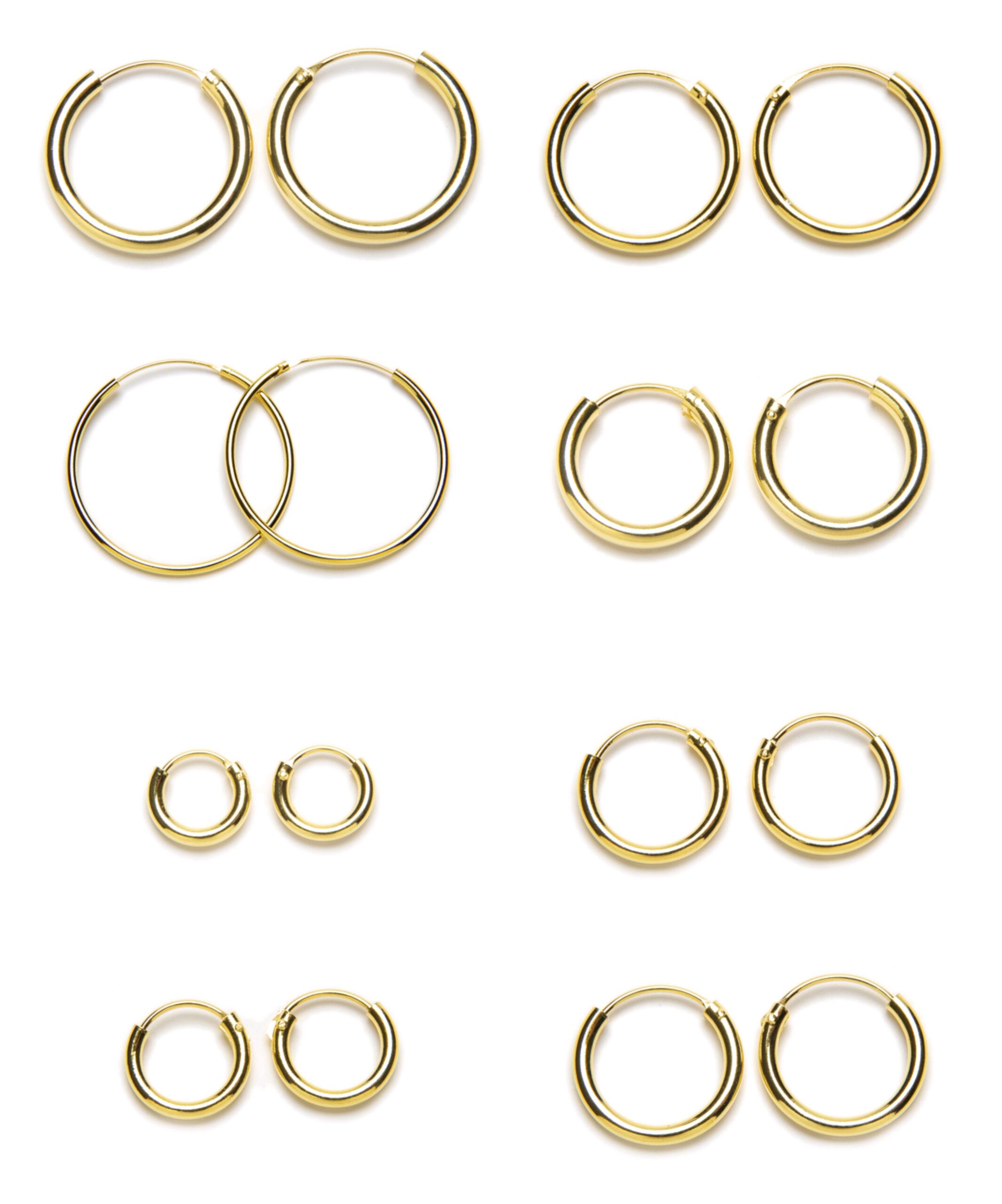 Aros en plata de ley y baño de oro (2mm) Aros en Plata de Ley y Baño de Oro (2mm de grosor) - Imagen 1