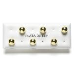 Pendientes Bolitas en Plata de Ley con Baño de Oro (Selecciona tamaño y Cantidad) - Imagen 3