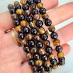 Pulsera Protección contra Envidia (Turmalina Negra + Ojo de Tigre)