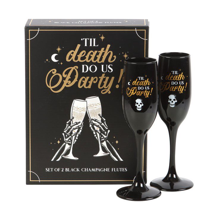 PT_21224 Juego de dos copas de cristal "Hasta que la muerte nos haga fiesta" - Imagen 1
