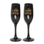 Juego de dos copas de cristal "Hasta que la muerte nos haga fiesta" - Imagen 4