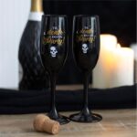 Juego de dos copas de cristal "Hasta que la muerte nos haga fiesta" - Imagen 2