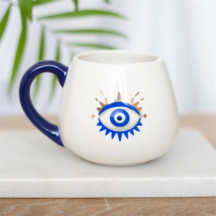 Taza ojo turco Taza redondeada Ojo que todo lo ve - Imagen 1