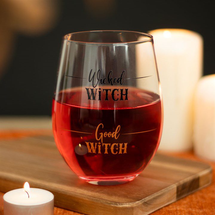 Vaso de cristal original Copa de Vino ¿Bruja Buena... o Bruja Malvada? - Imagen 1