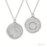 Medalla en Plata de Ley "María Auxiliadora" con piedra natural Labradorita