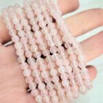 Pulsera Amor Propio y Pureza (Cuarzo Rosa + Cuarzo Blanco) 4mm