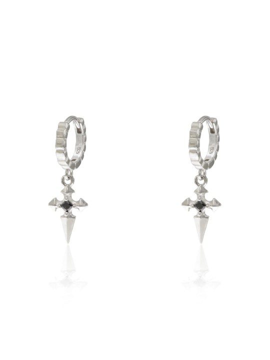 pendientes-coleccion-rebel-cruz Pendientes en Plata de Ley "Modelo Cruz con circonita negra" - Imagen 1