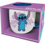 Taza cerámica Stitch + caja lila