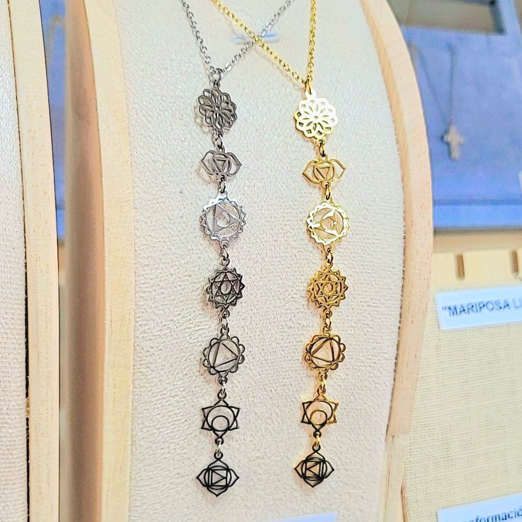 collar acero inoxidable 7 chakras Collar 7 Chakras en Acero inoxidable - Imagen 1
