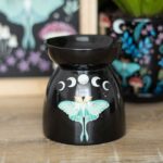 Quemador de cerámica negro – Mariposa lunar y fases de la luna