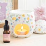 Quemador floral de cerámica con forma de huevo – Aceites y ceras