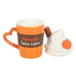Taza Latte Otoñal – Pumpkin Spice Lover con tapa - Imagen 2