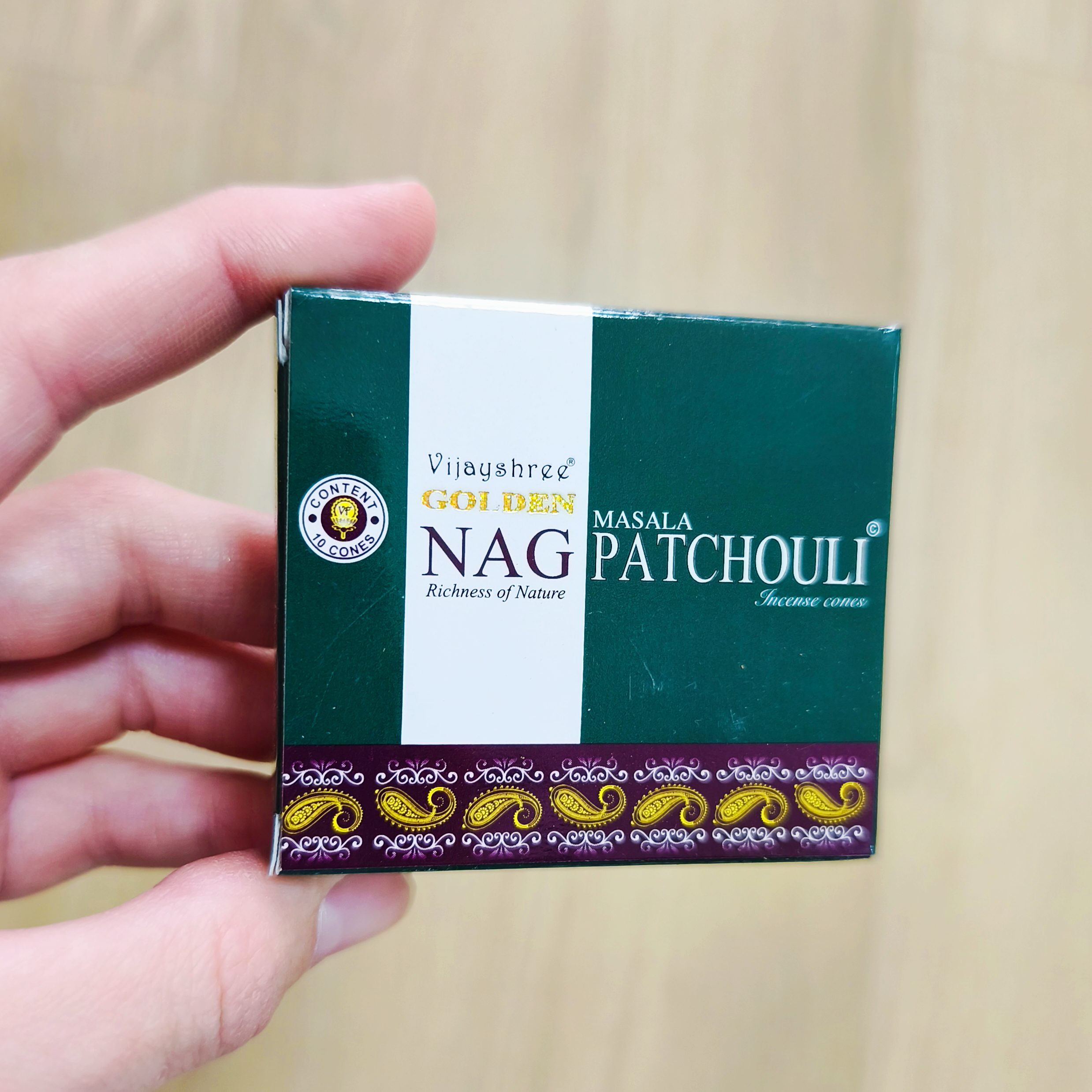 Incienso en conos Golden Nag Patchouli Incienso en conos Golden Nag Patchouli - Imagen 1