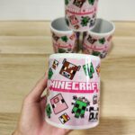 Taza Minecraft Rosa — Diseño Pixel Art