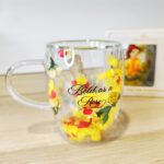 Taza de cristal doble Bella con flores secas - Disney - Imagen 2