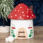 Quemador de Esencias Casita Seta – Cerámica con Tapa