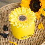 Quemador de Esencias Girasol – Cerámica Decorada Amarilla