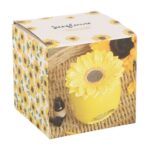 Quemador de Esencias Girasol – Cerámica Decorada Amarilla - Imagen 2