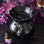Quemador de Esencias Rosa Negra – Cerámica Brillante