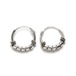 Aros Bali de plata de ley 12 mm con cuentas tubulares