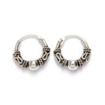 Aros Bali de plata de ley 10 mm con bola central