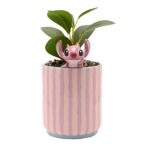 Maceta Ángel Stitch con planta artificial de cerámica rosa - Imagen 3