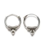 Aros Bali de plata de ley 10 mm con detalle decorativo