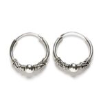 Aros Bali de plata de ley con bola central - 20mm