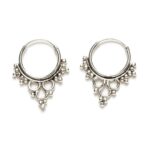 Aros Bali de plata de ley con adorno ornamental 20x15mm