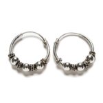 Aros Bali de plata de ley con 3 bolitas-18mm