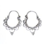 Aros Bali calados de plata de ley con detalles ornamentales - 30x20