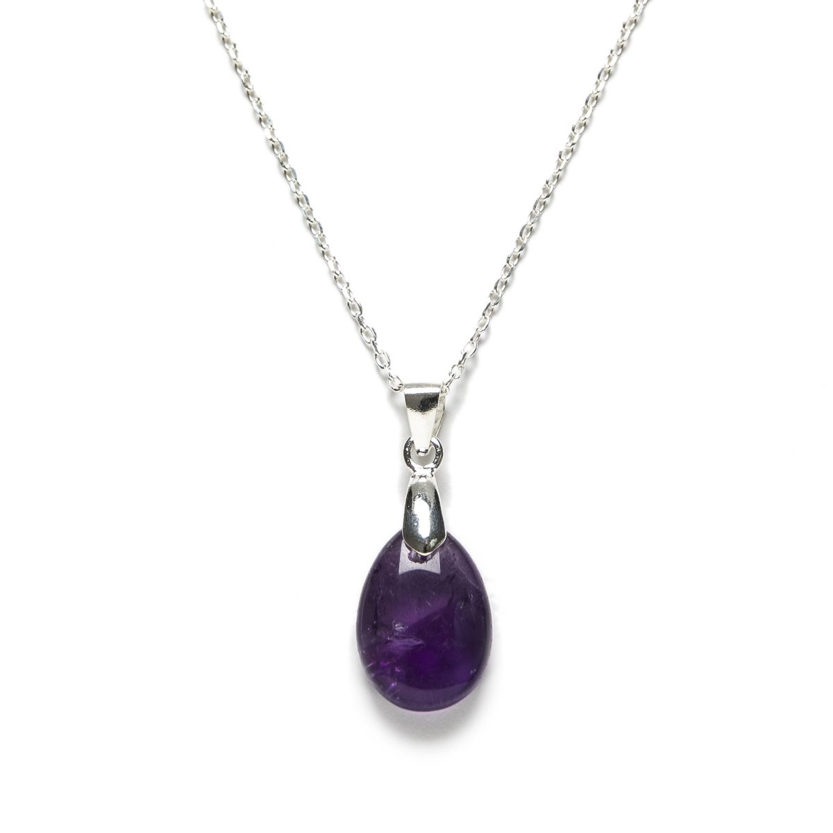Collar de Plata de Ley con Colgante de Amatista Natural – Cadena 40 cm Collar de Plata de Ley con Colgante de Amatista Natural – Cadena 40 cm - Imagen 1