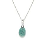 Collar de Plata de Ley con Colgante de Amazonita Natural – Cadena 40 cm