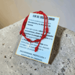 Pulsera 7 Nudos Roja con Flor Sigilo del Dinero en Plata de Ley