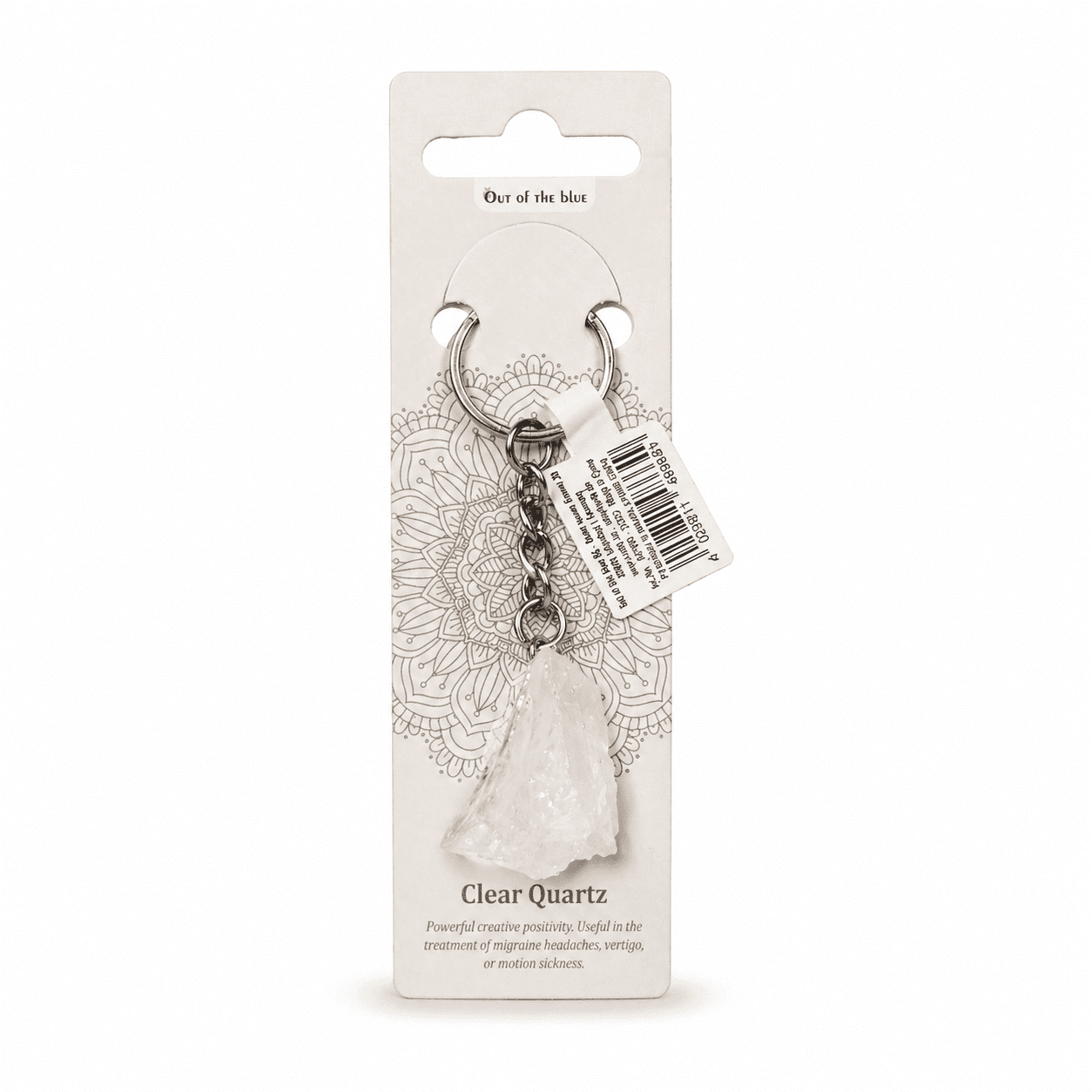 Llavero de Cuarzo Blanco Natural – Limpieza y Protección Llavero de Cuarzo Blanco Natural – Limpieza y Protección - Imagen 1