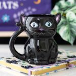 Taza Gatito Negro de Cerámica | Taza Kawaii para Café, Té e Infusiones