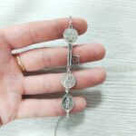Pulsera en Plata de Ley con la Llave de San Benito, medalla de San Judas y La Milagrosa